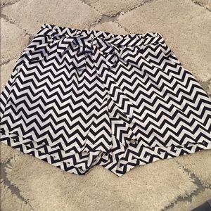 Black and White Chevron Shorts